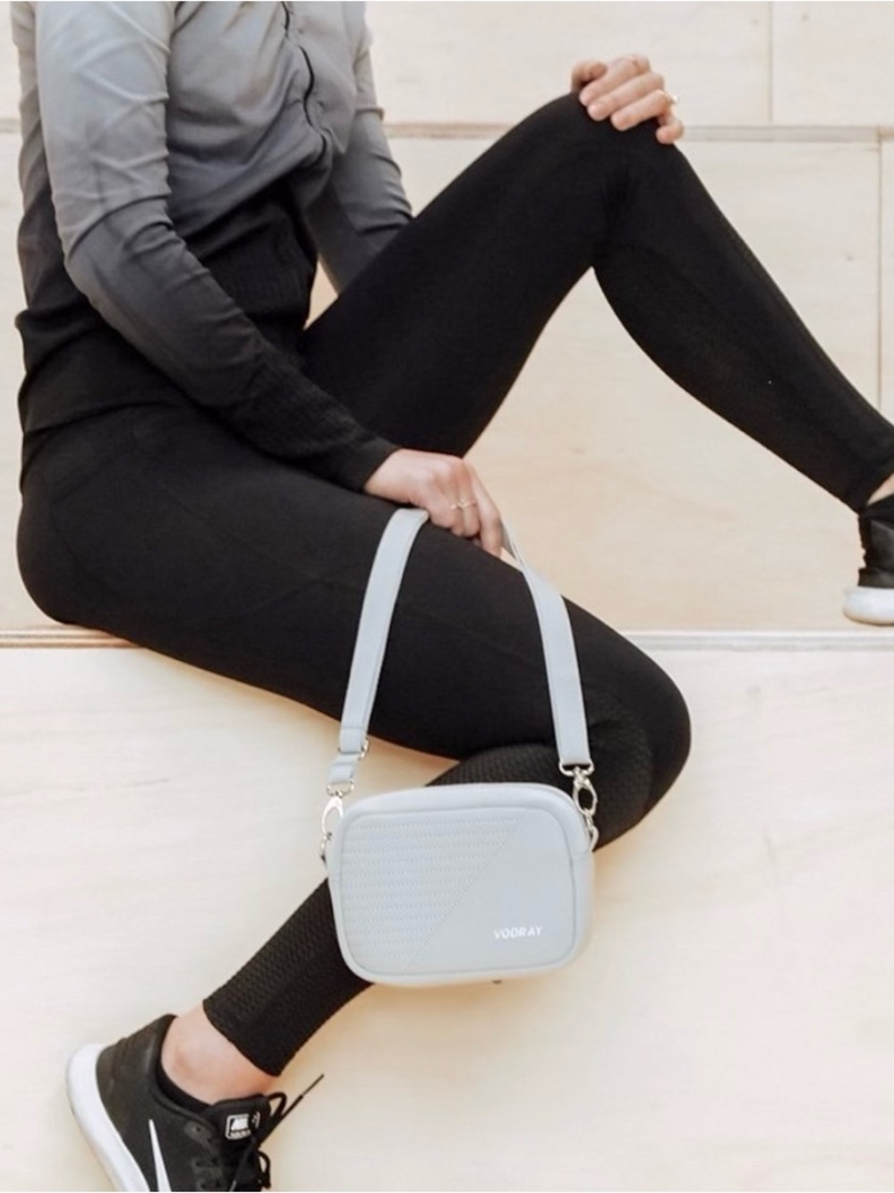 Vooray Sidekick Crossbody Bag in Gray Moto Colorway